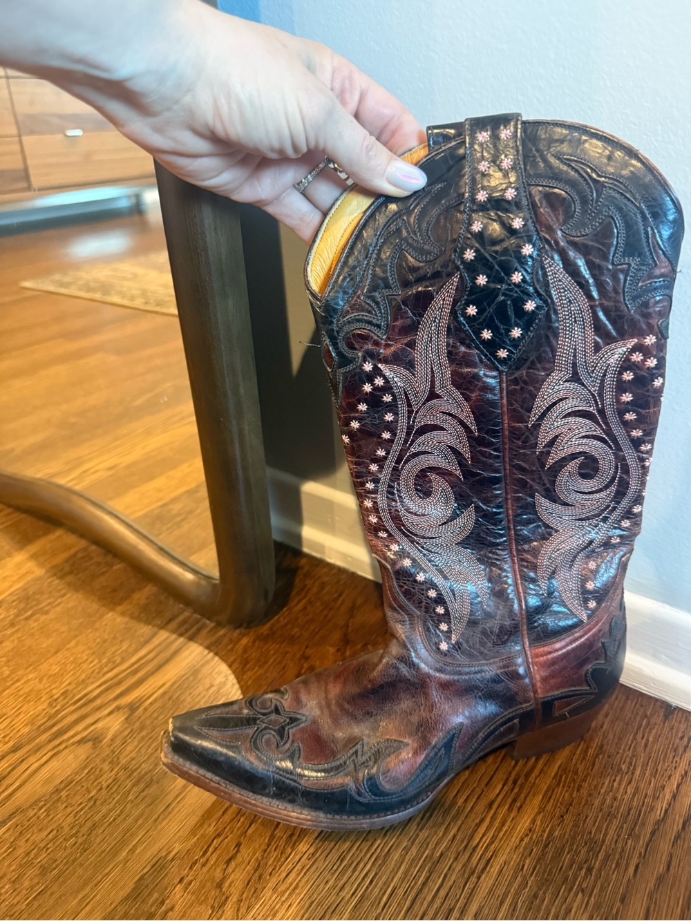 Old Gringo Brown and Black Embroidered Western Boots